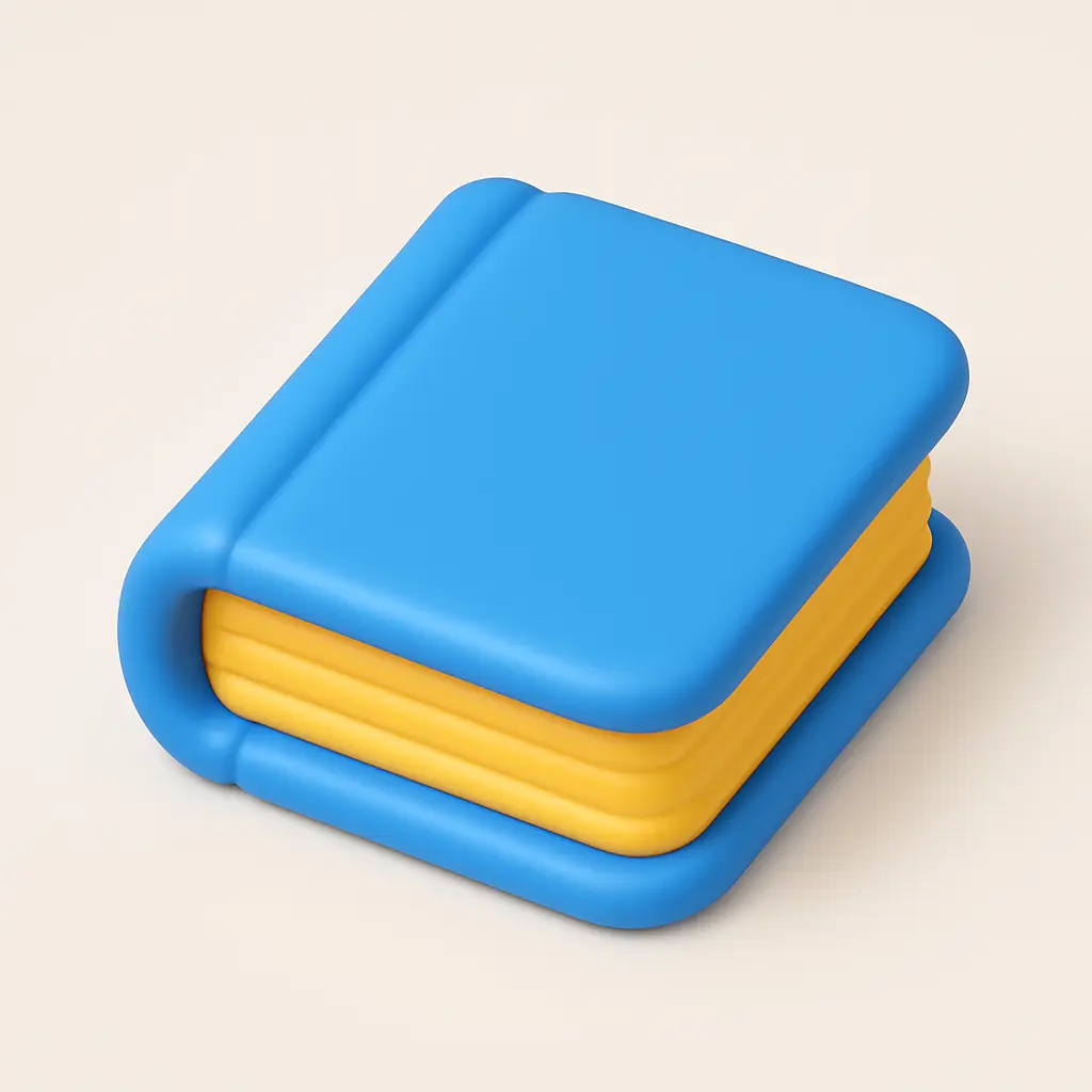 3D emoji icon template with blue book