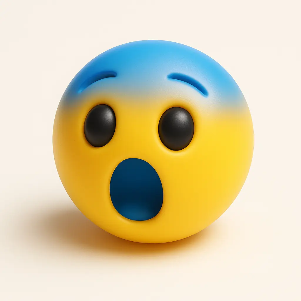 3D emoji icon template featuring shocked face