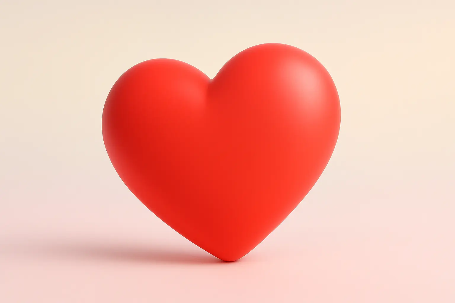 3D emoji icon template of bright red heart