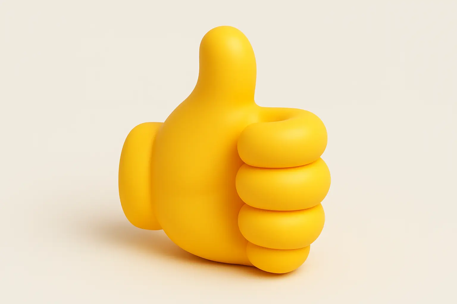 3D emoji icon template featuring a yellow thumbs up