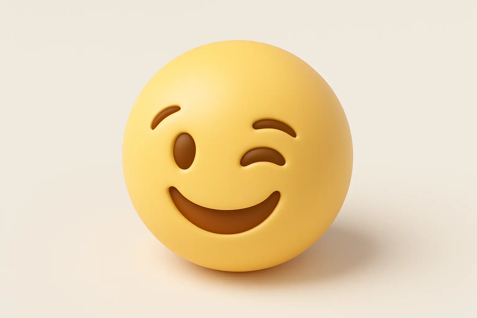 3D emoji icon template with winking face
