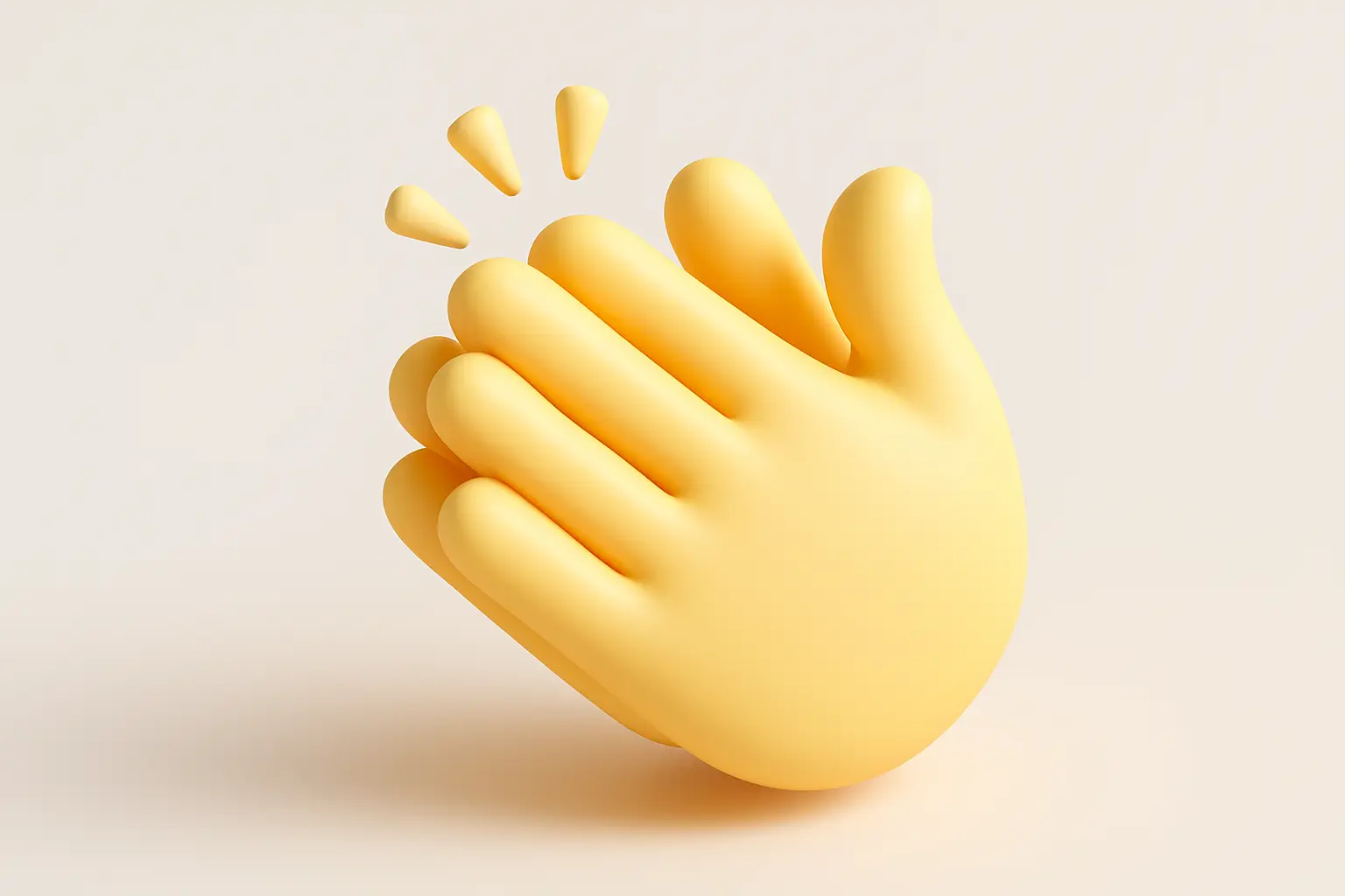 3D emoji icon template of clapping yellow hands