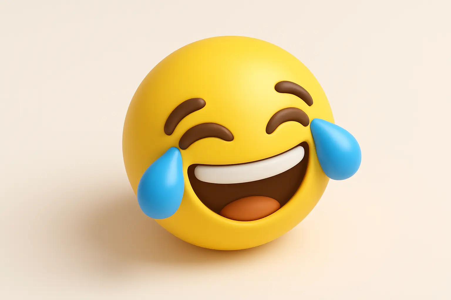 3D emoji icon template of laughing face