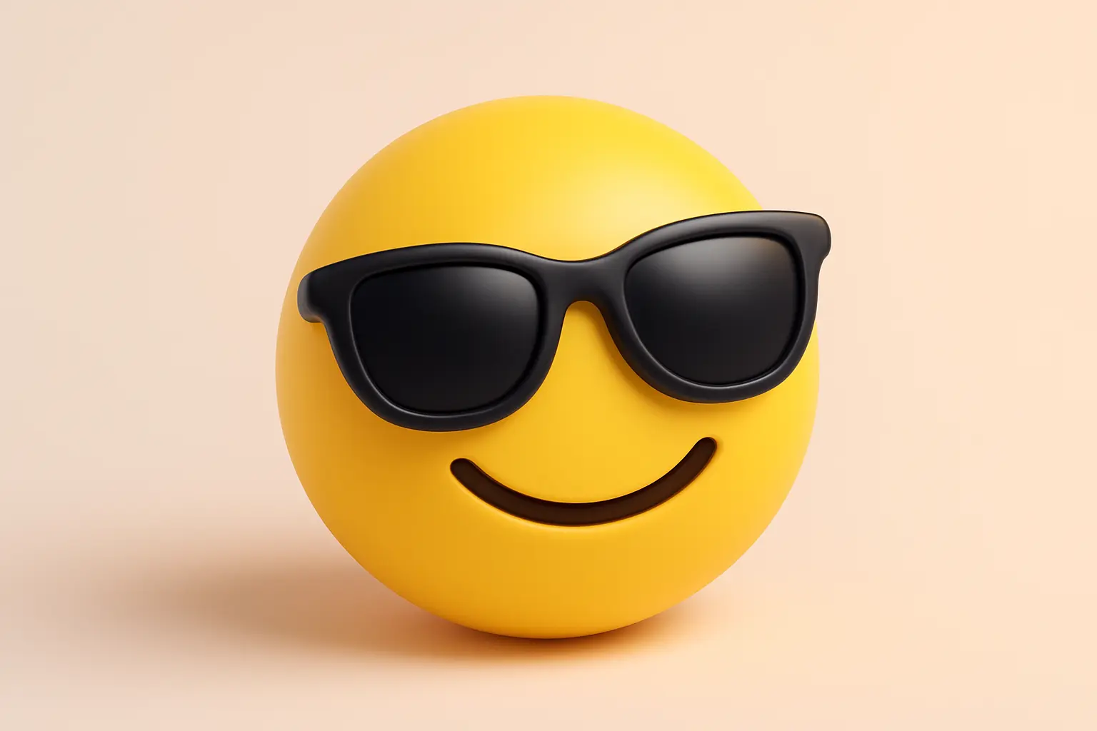 3D emoji icon template with cool sunglasses face