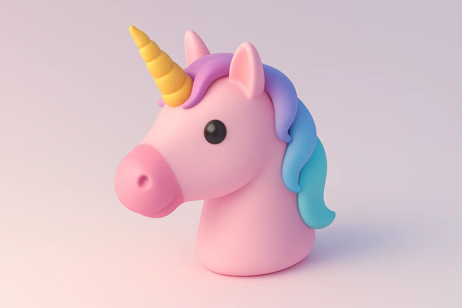 3D emoji icon template showing pastel unicorn