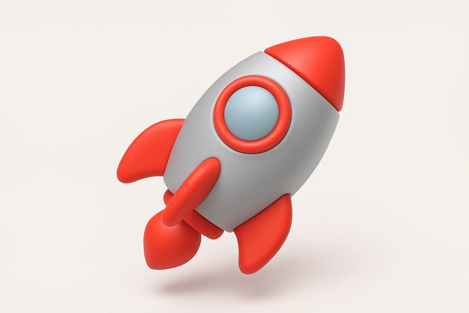 3D emoji icon template featuring silver rocket