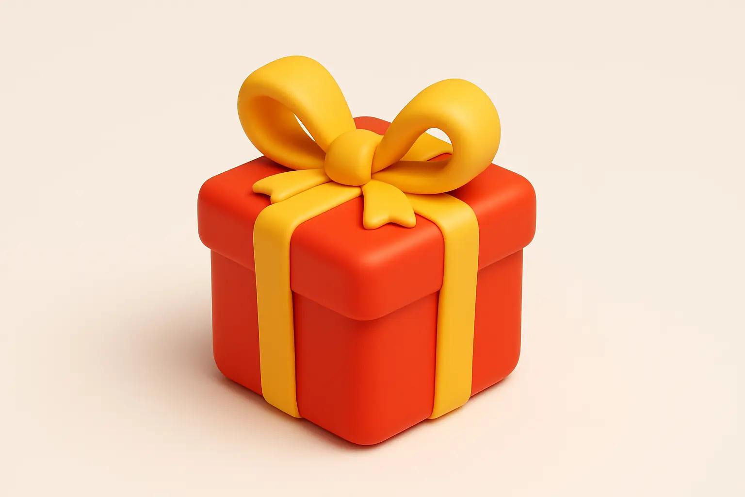 3D emoji icon template with festive gift box