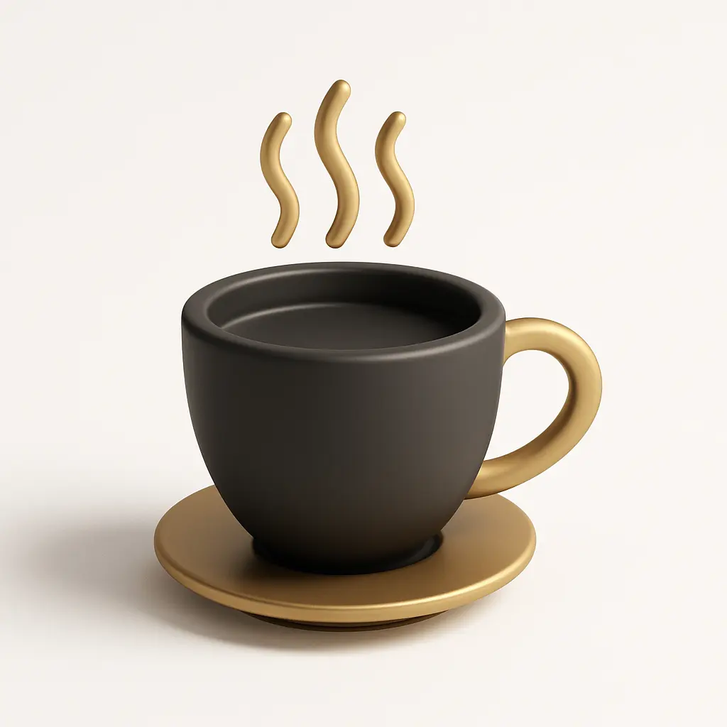 3D icon template of a coffee cup
