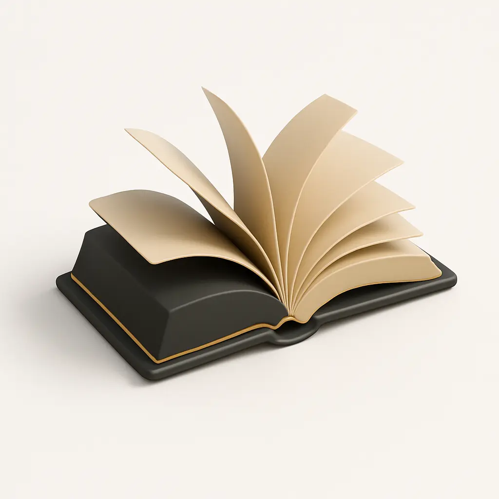 3D icon template of an open book