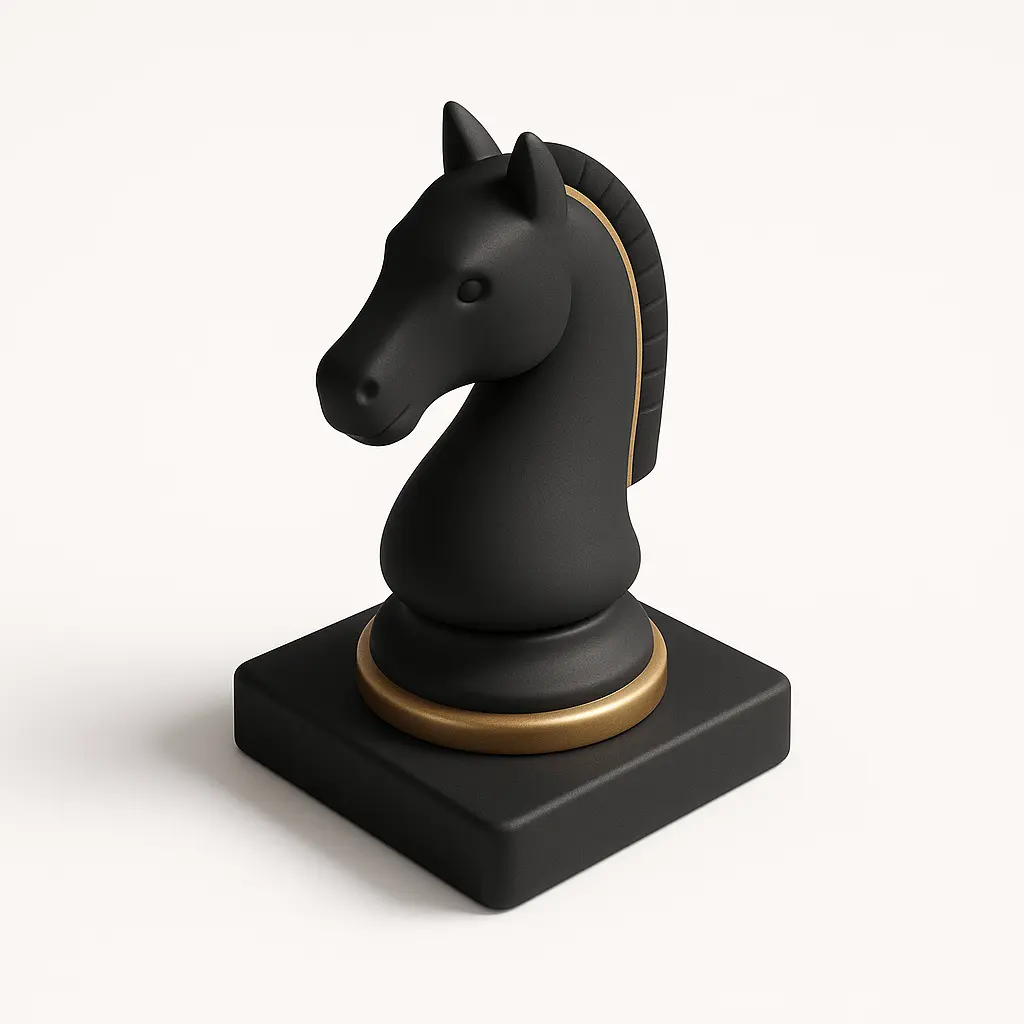 3D icon template of a chess knight