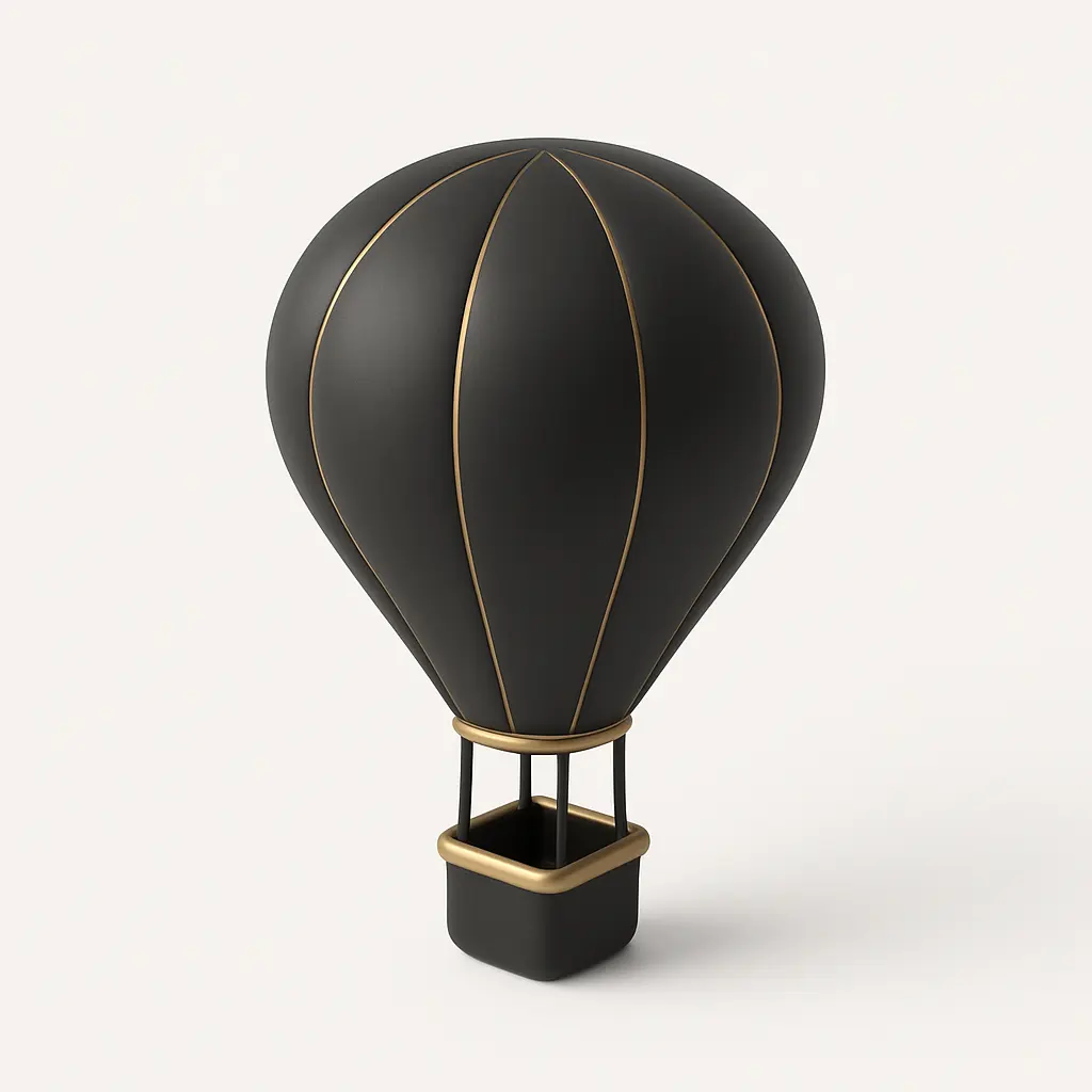 3D icon template of a hot air balloon