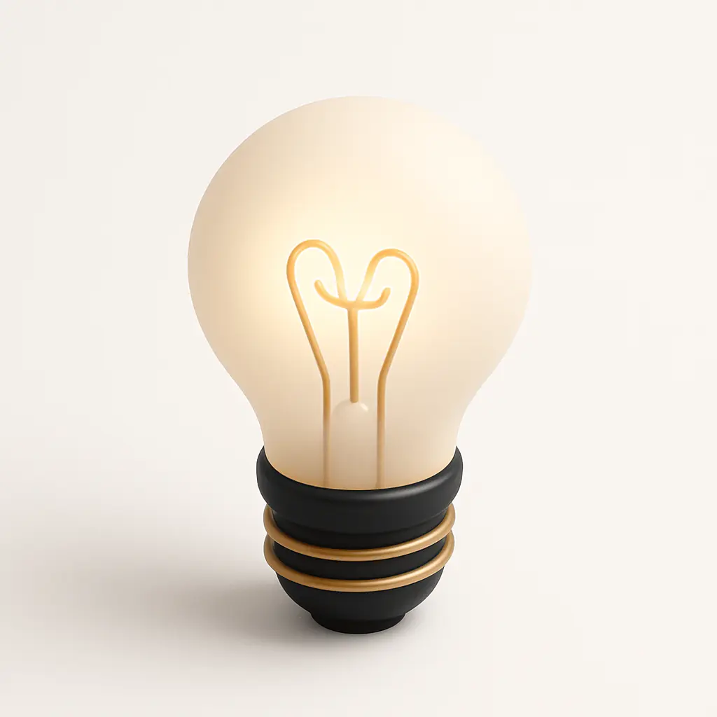 3D icon template of a light bulb