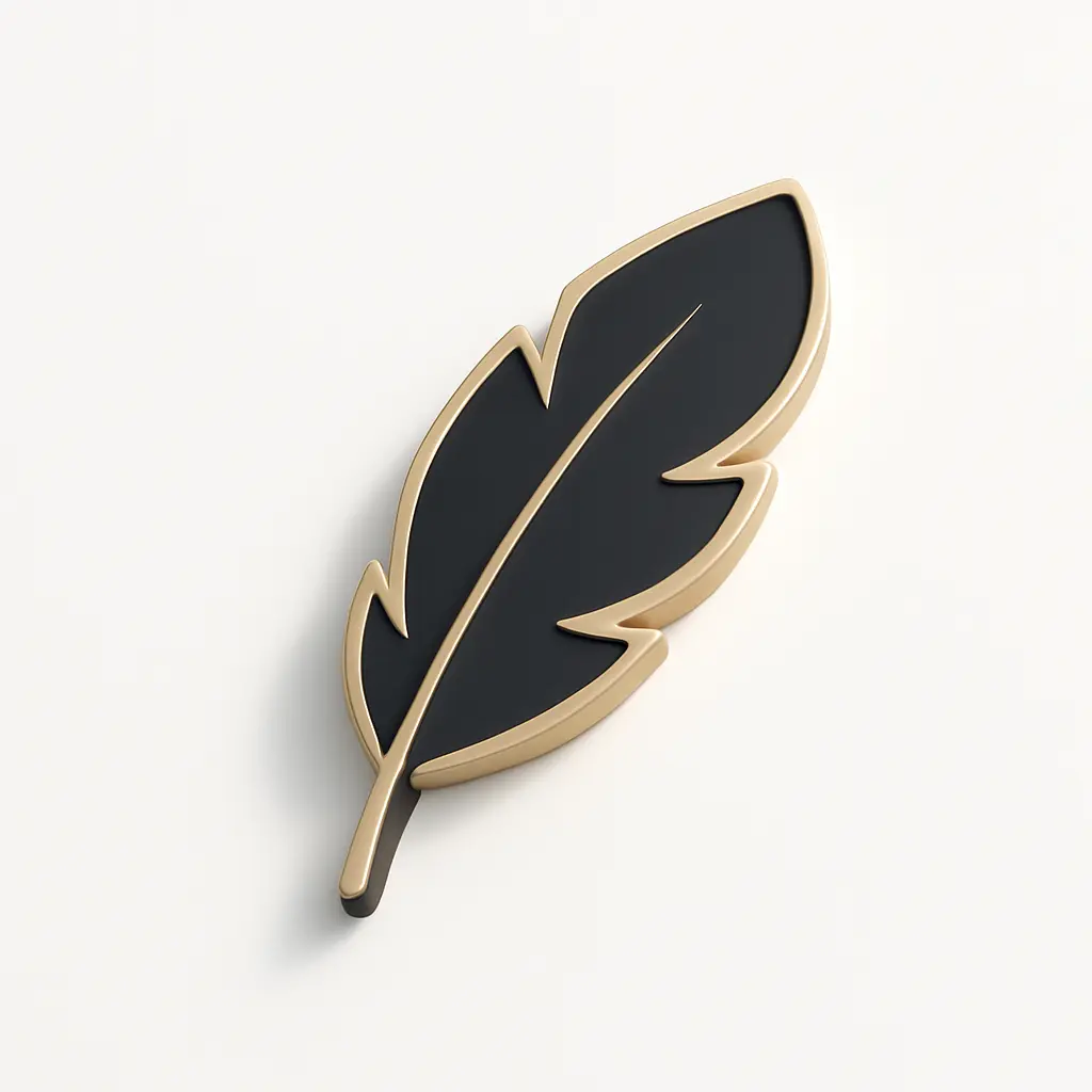 3D icon template of a feather
