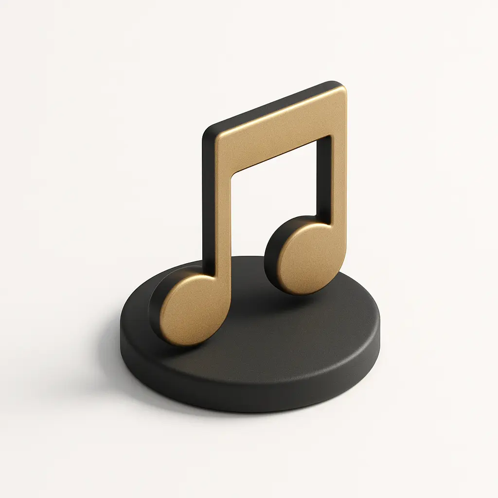 3D icon template of a music note