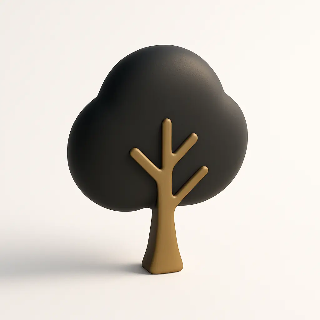 3D icon template of a tree canopy