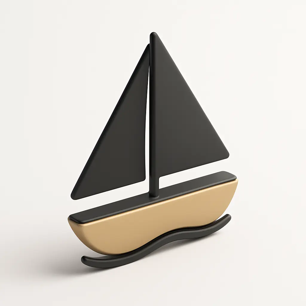 3D icon template of a sailboat