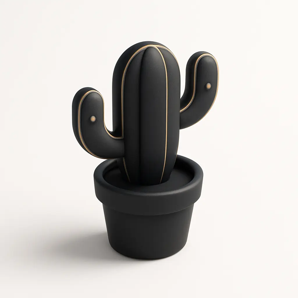 3D icon template of a cactus