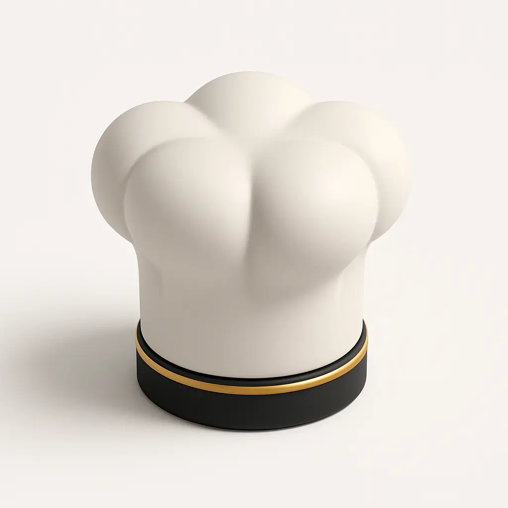 3D icon template of a chef's hat