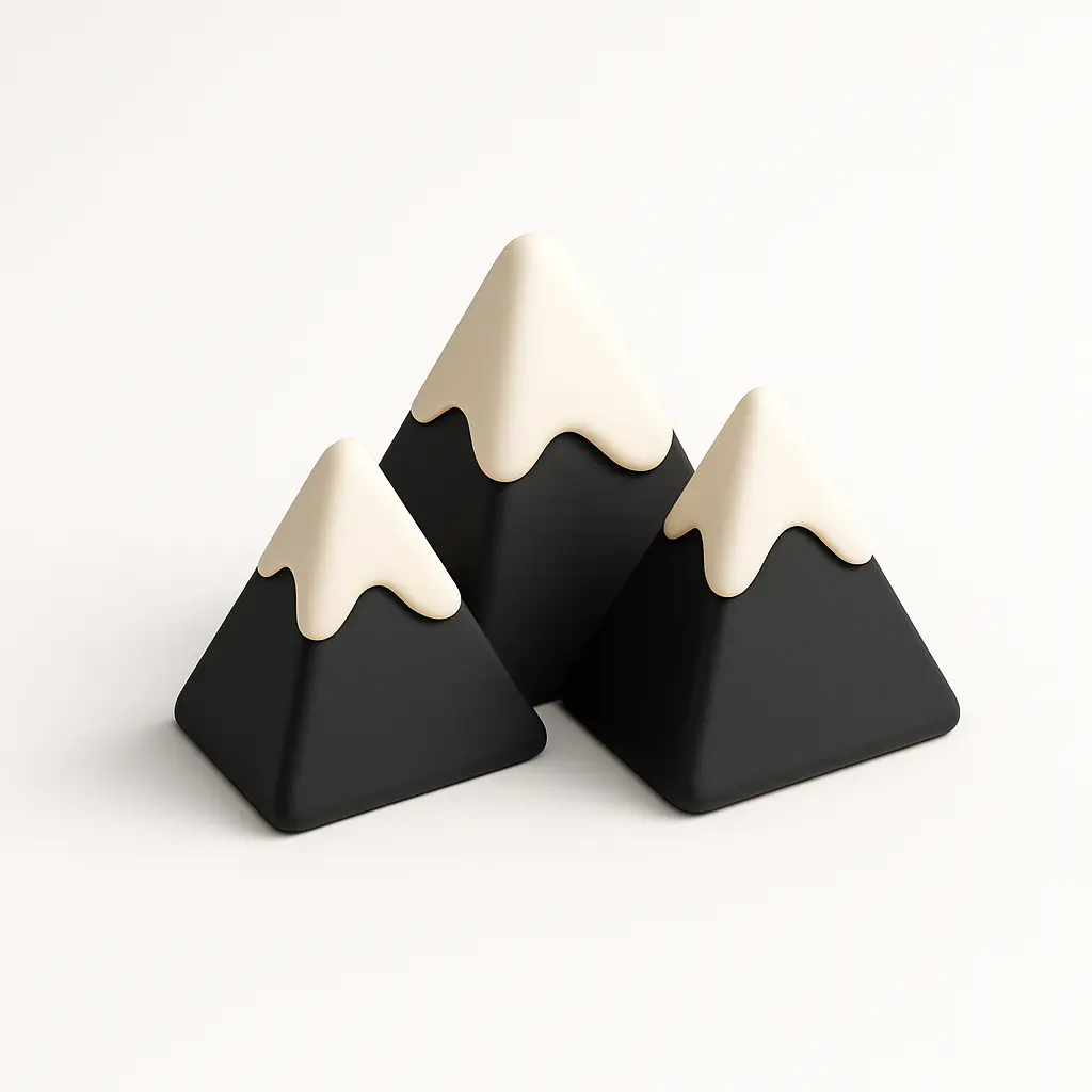 3D icon template of mountain peaks