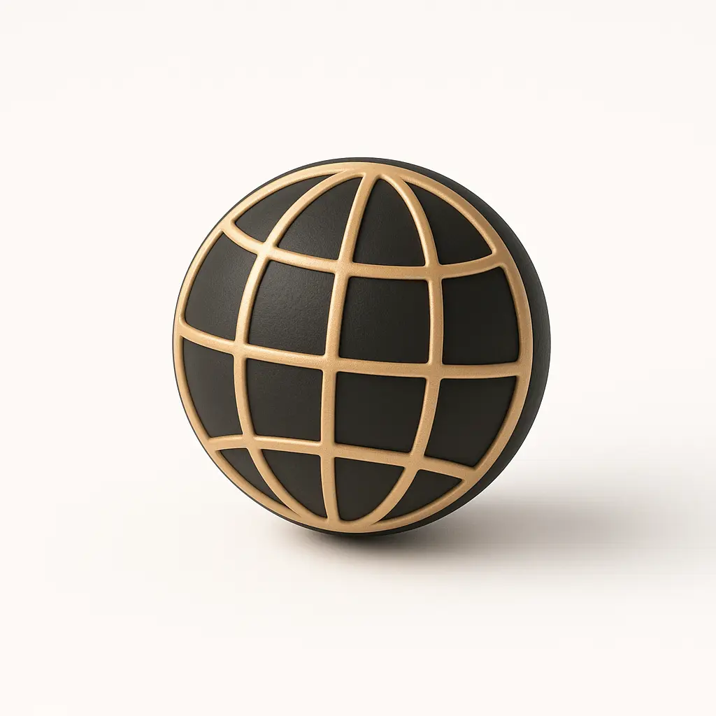 3D icon template of a stylized globe