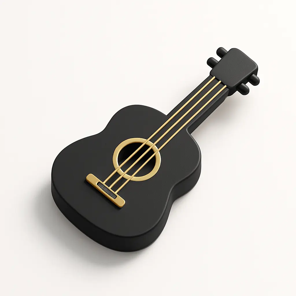 3D icon template of a guitar