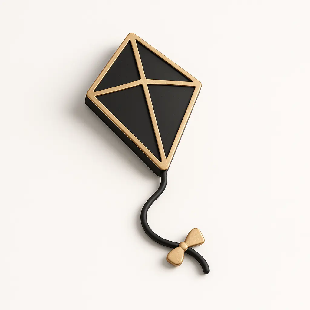 3D icon template of a diamond kite