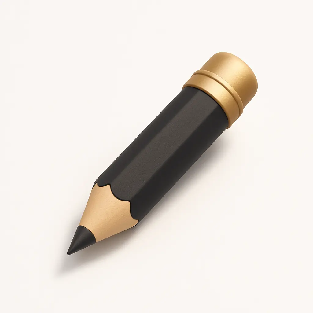 3D icon template of a pencil