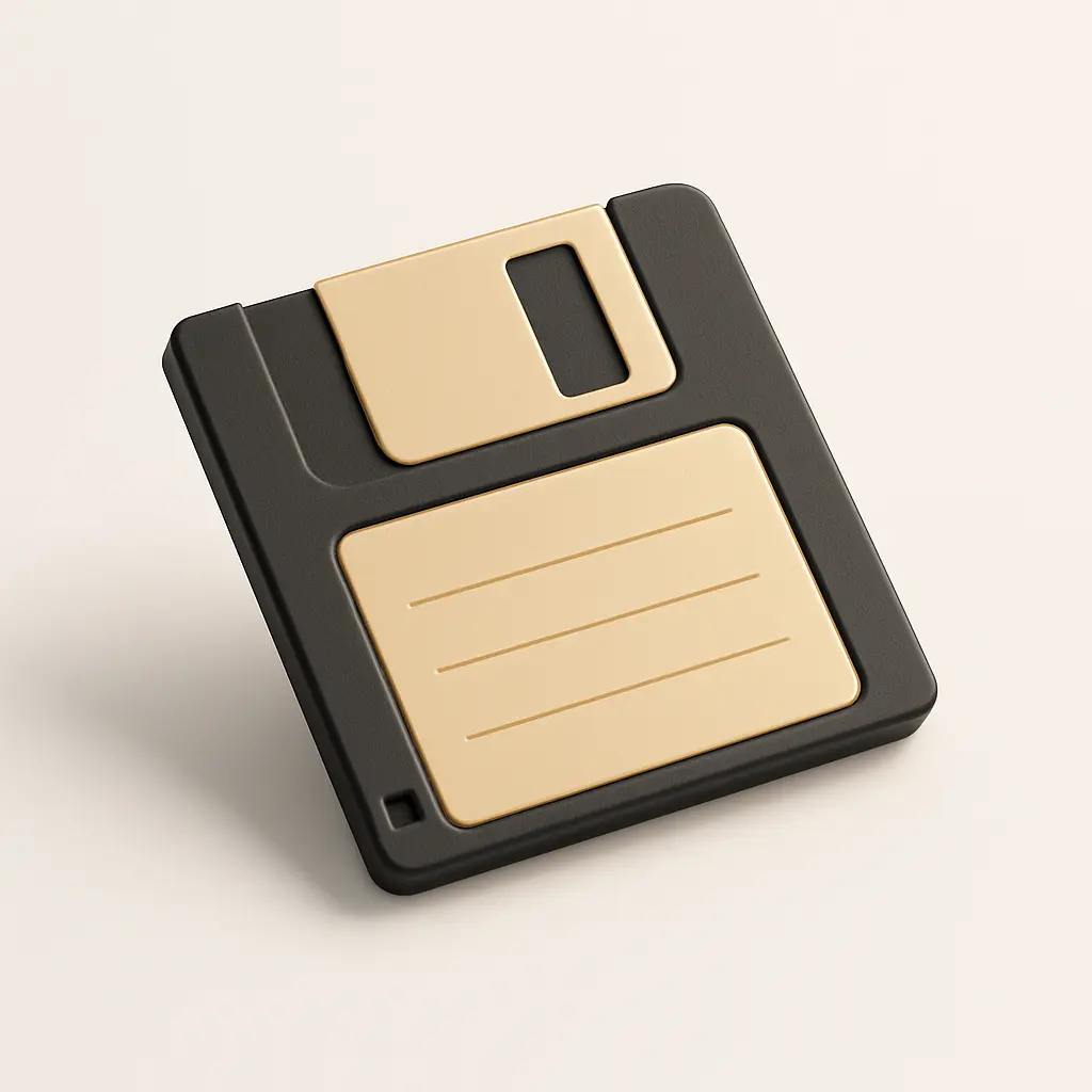 3D icon template of a floppy disk