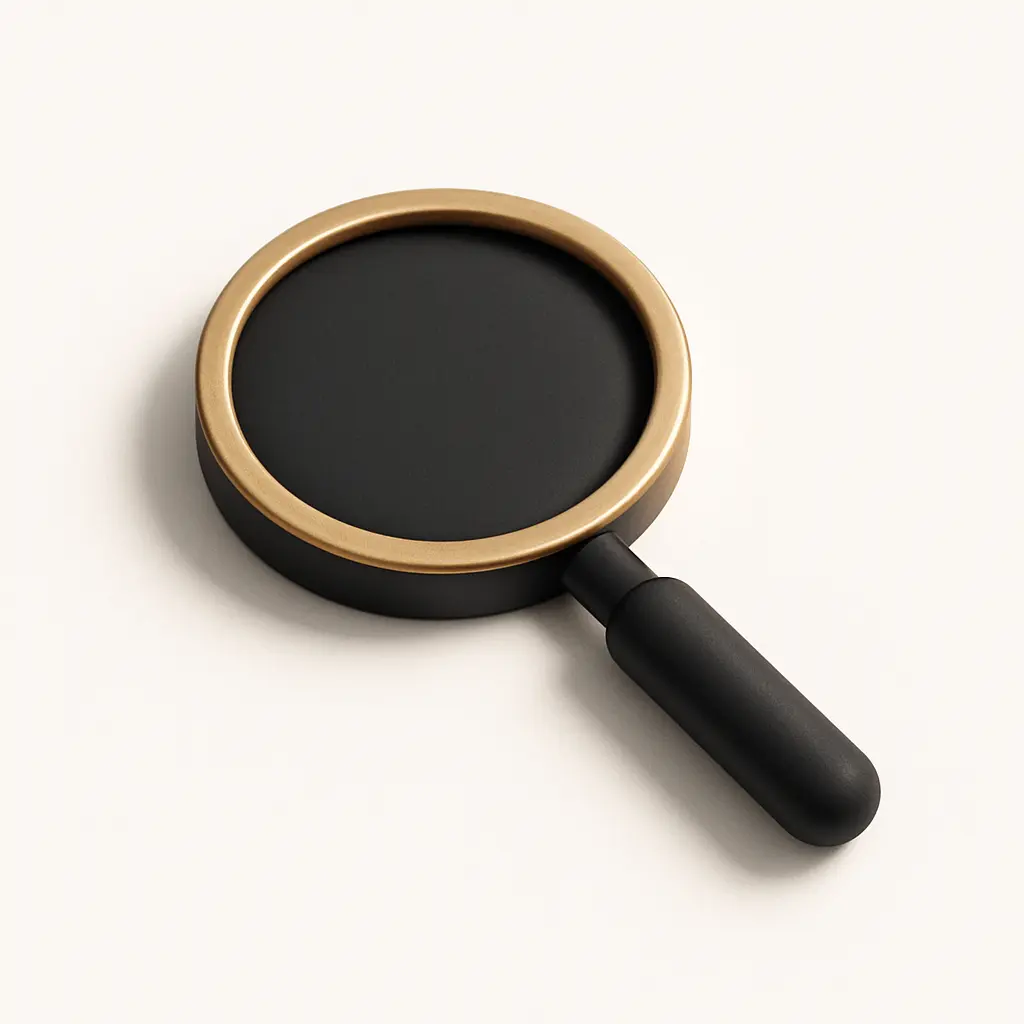 3D icon template of magnifying glass