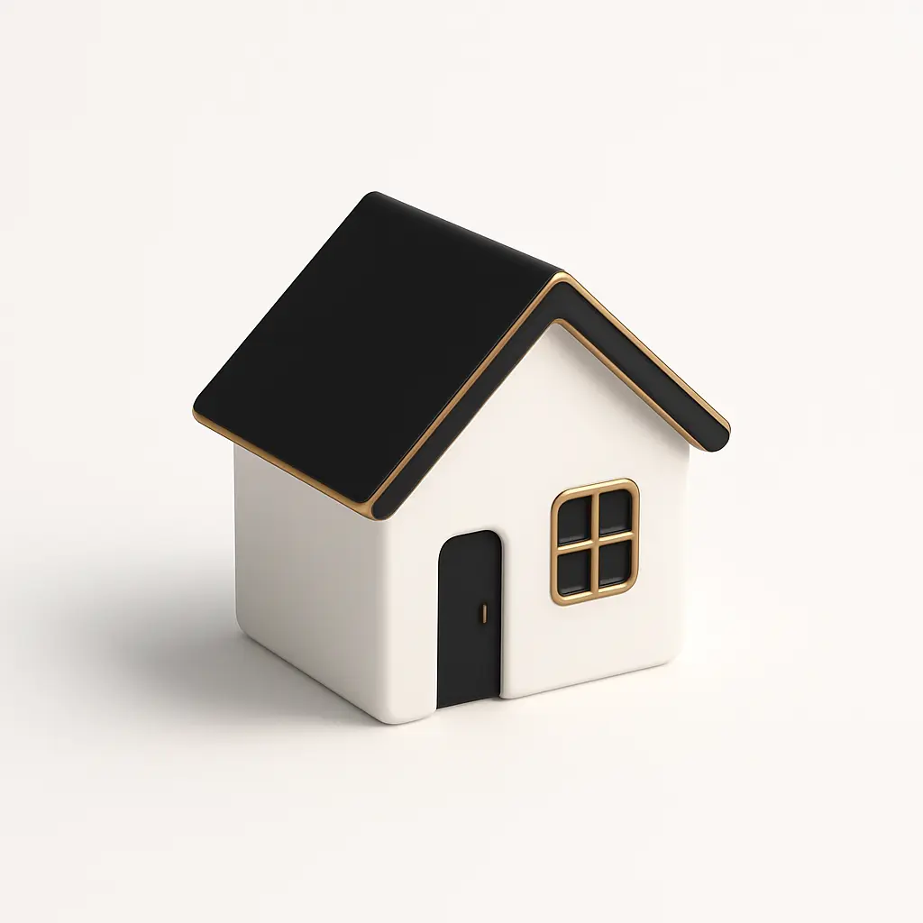 3D icon template of a gabled house