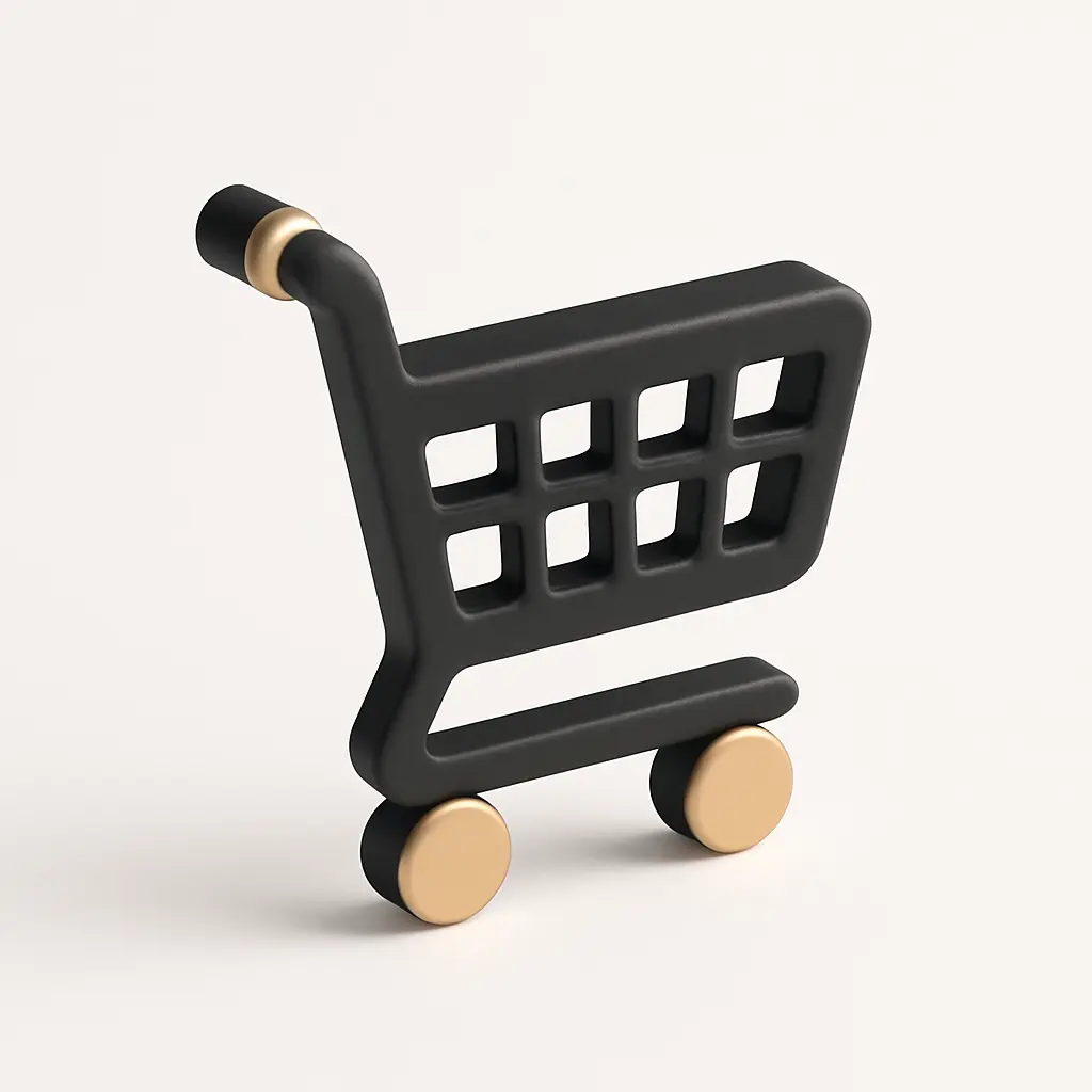 3D icon template of a shopping cart