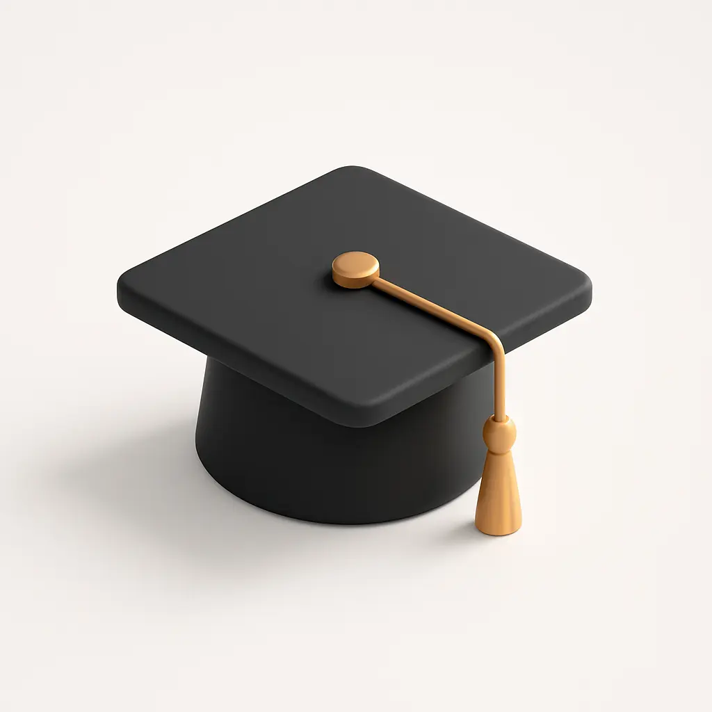 3D icon template of a graduation cap