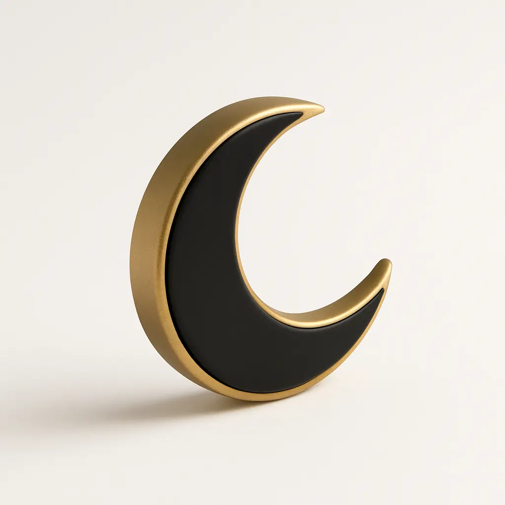 3D icon template of a crescent moon
