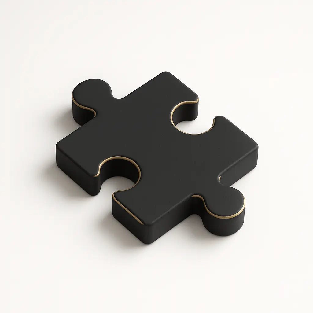 3D icon template of a puzzle piece