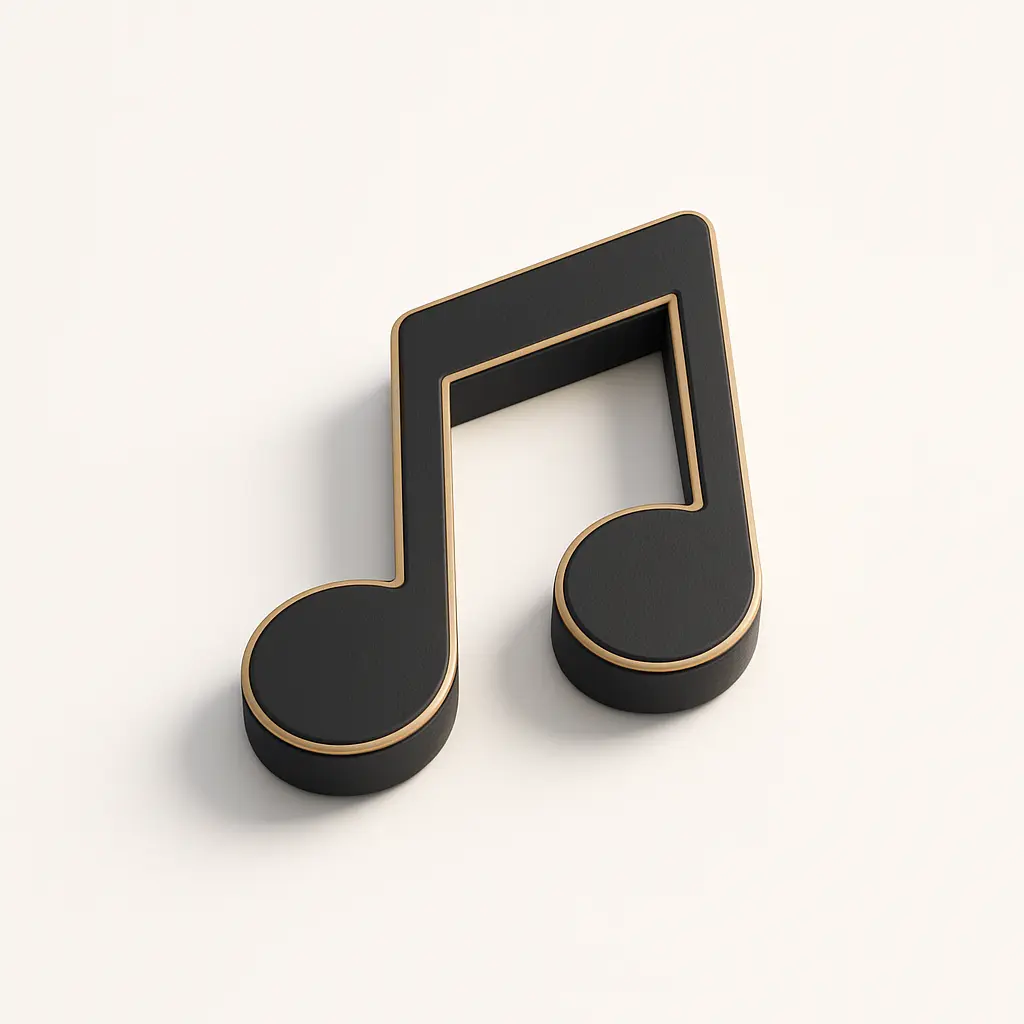 3D icon template of musical notes