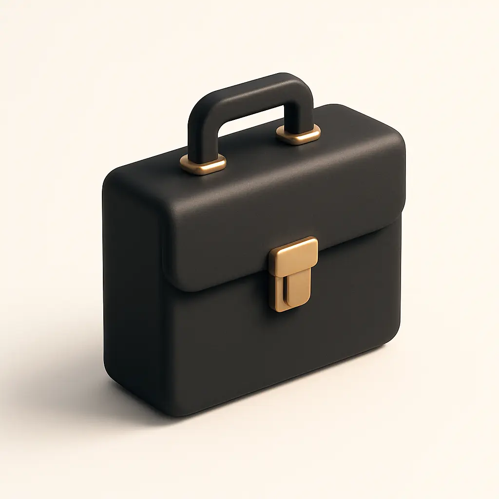 3D icon template of a briefcase