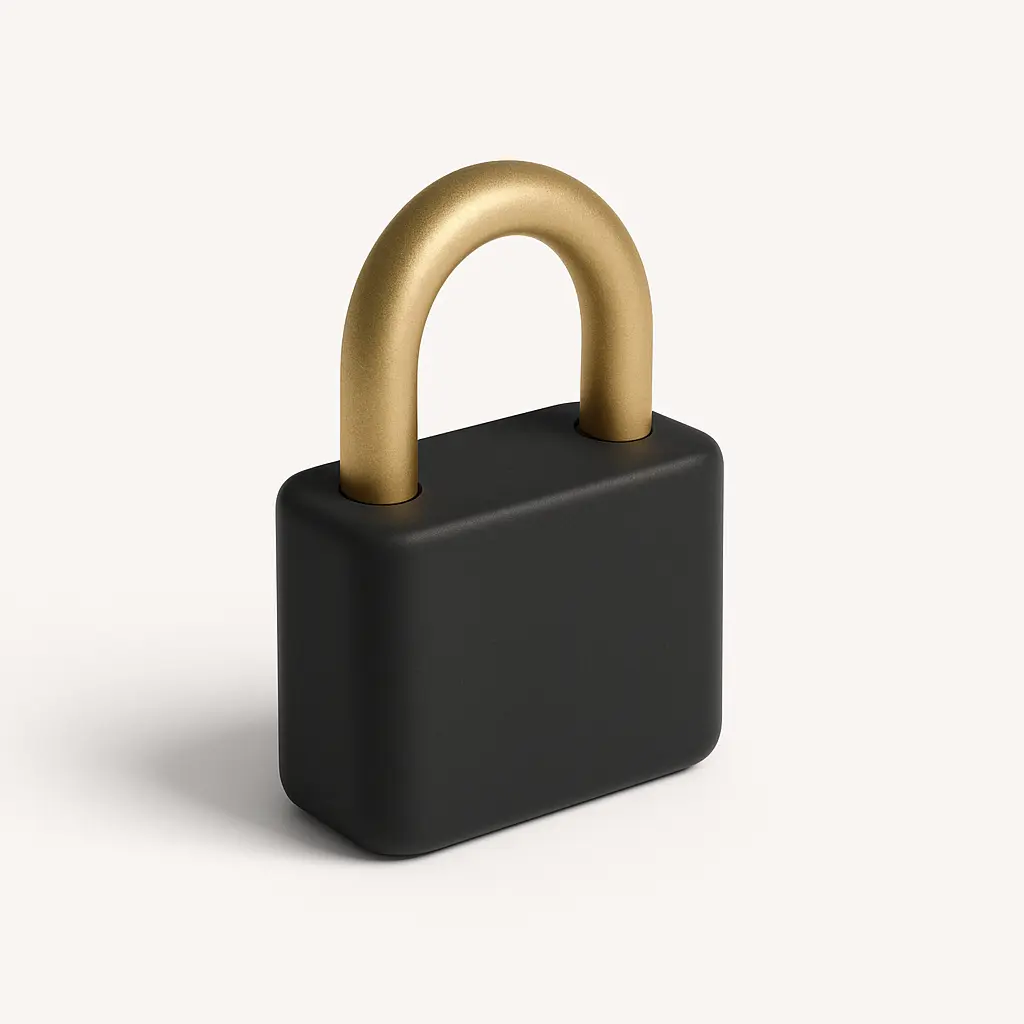 3D icon template of a padlock