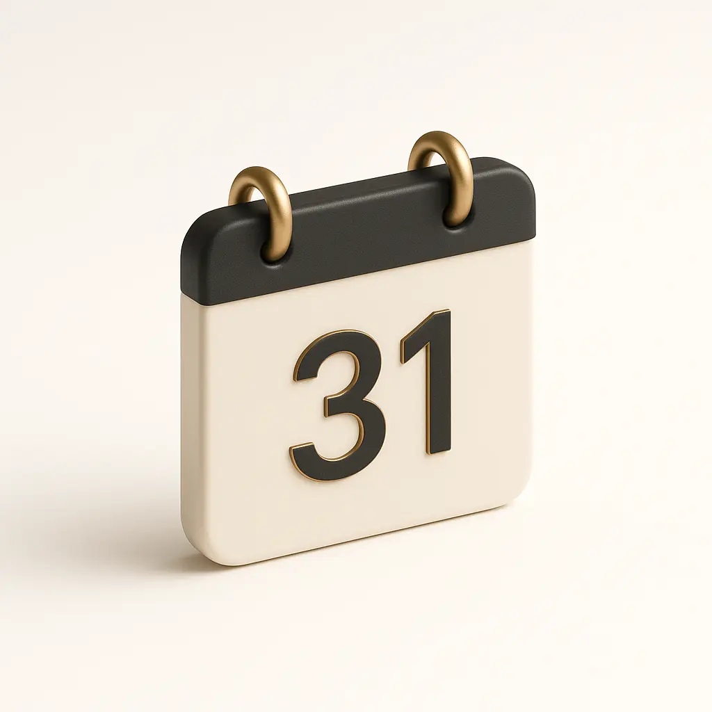 3D icon template of a calendar