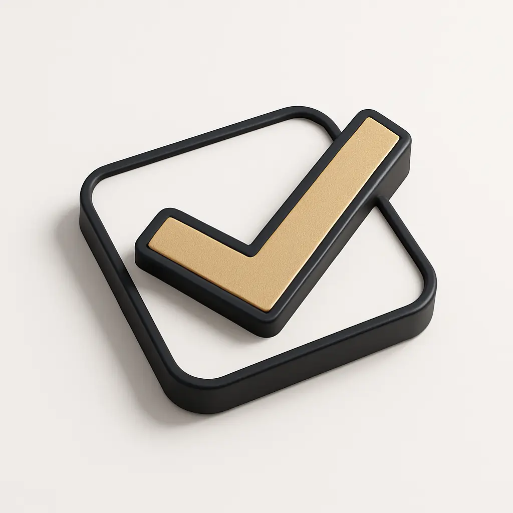 3D icon template of a checkmark