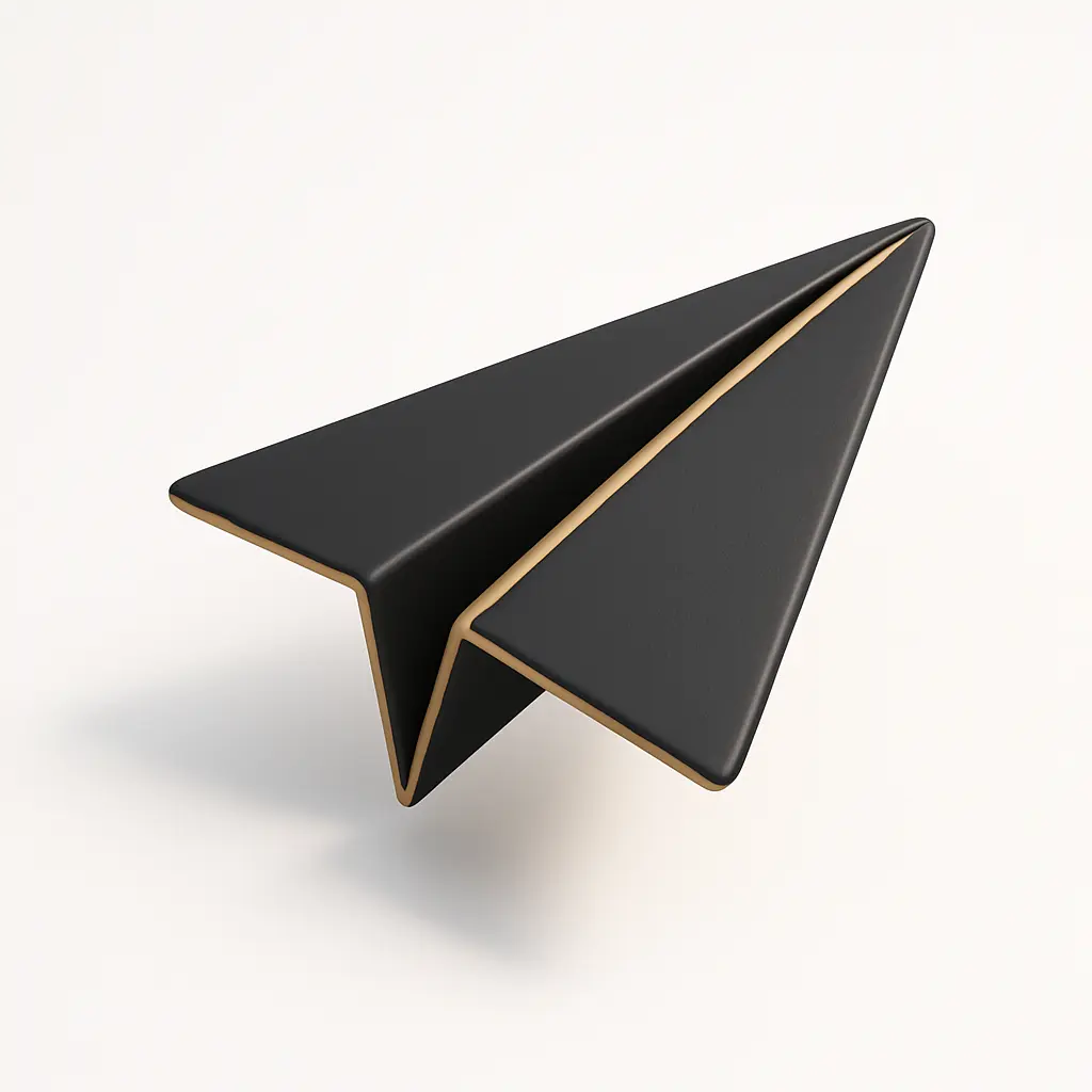 3D icon template of a paper airplane
