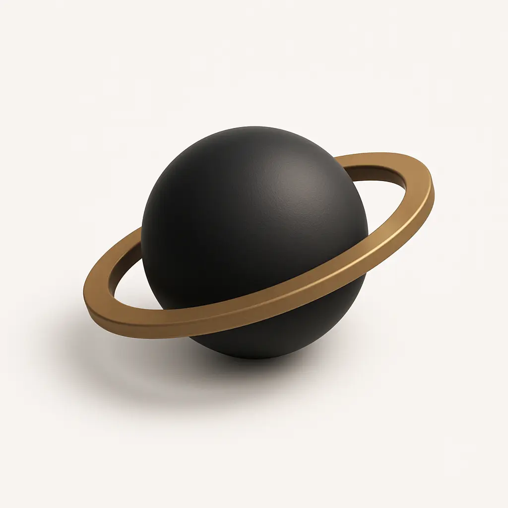 3D icon template of Saturn with ring