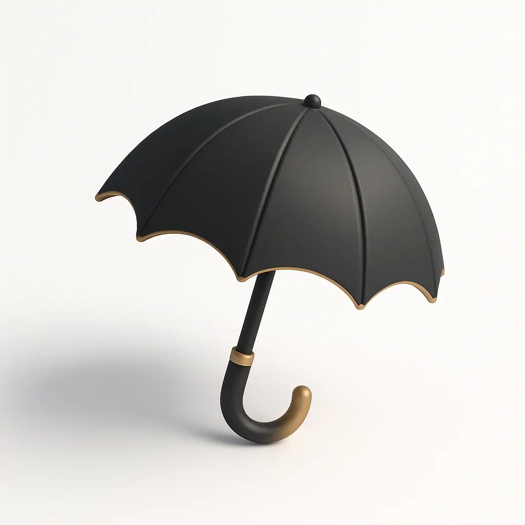 3D icon template of an umbrella
