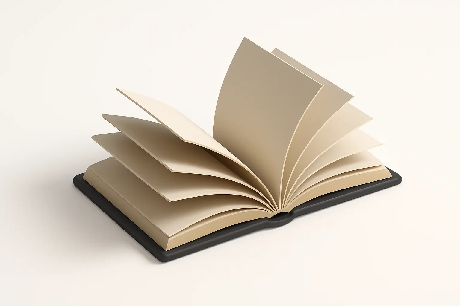 3D icon template of an open book