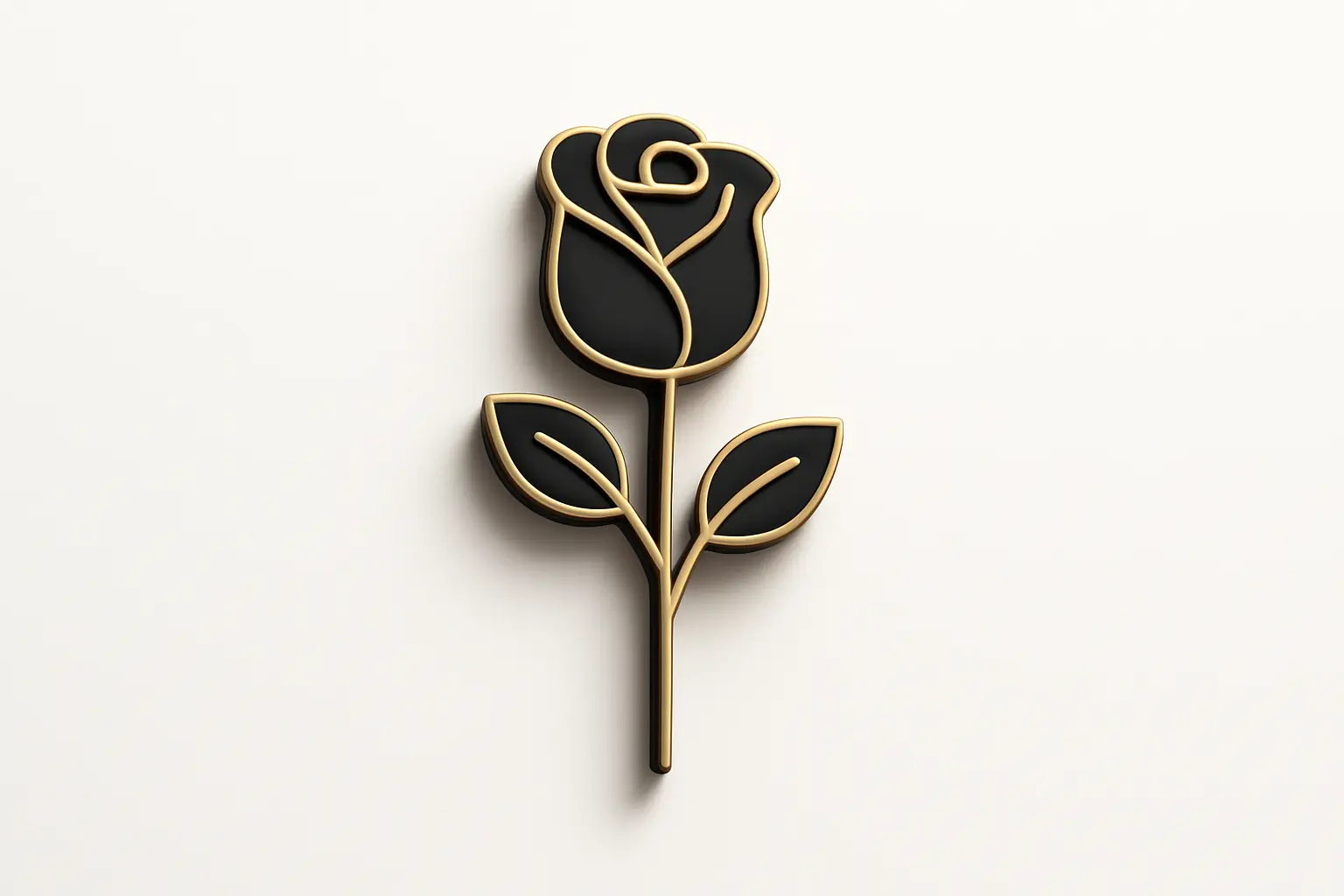 3D icon template of a rose stem