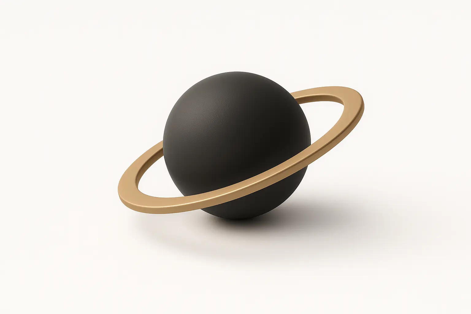 3D icon template of Saturn with ring