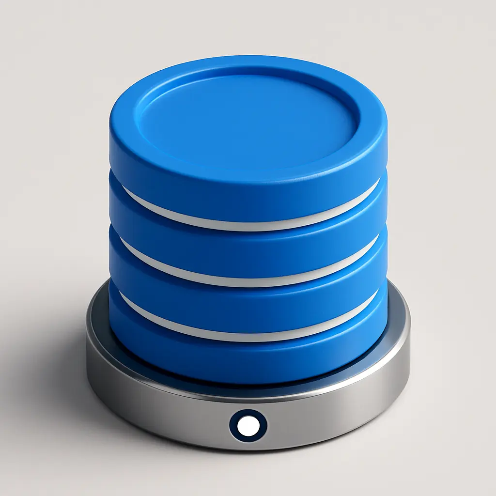 3D Blue Metal Icon template of stacked coins, clean minimal style
