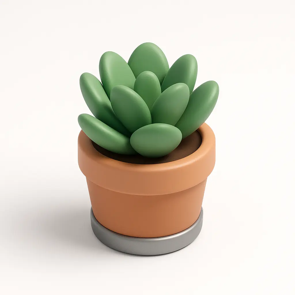 3D Airbnb style icon template succulent plant