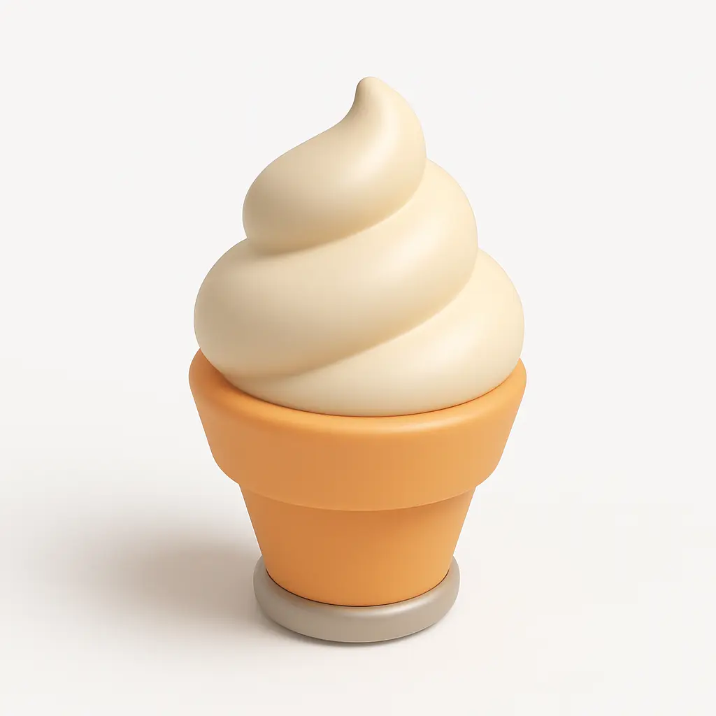 3D Airbnb style icon template ice cream cone
