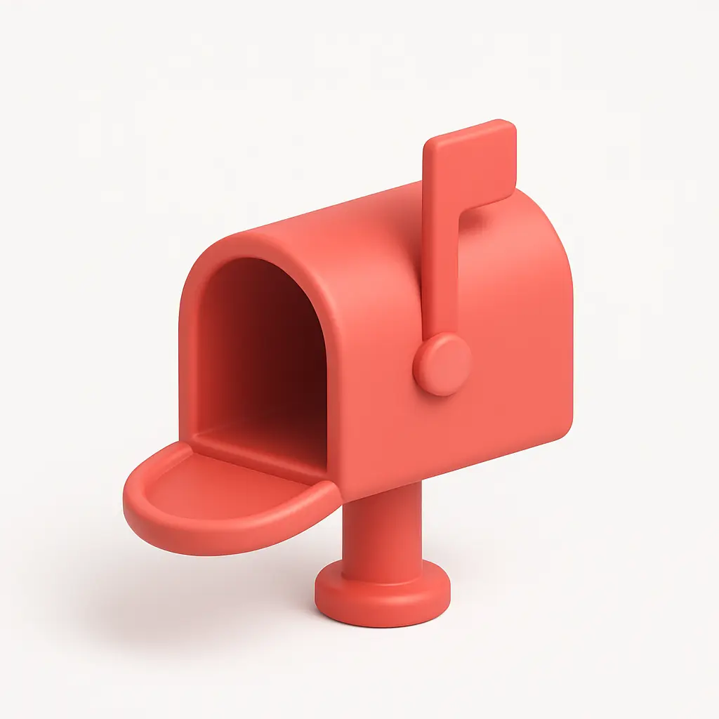 3D Airbnb style icon template red mailbox