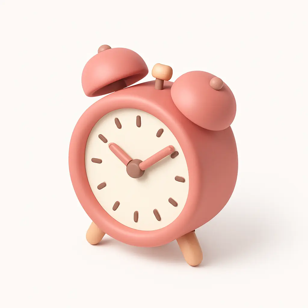 3D Airbnb style icon template classic alarm clock